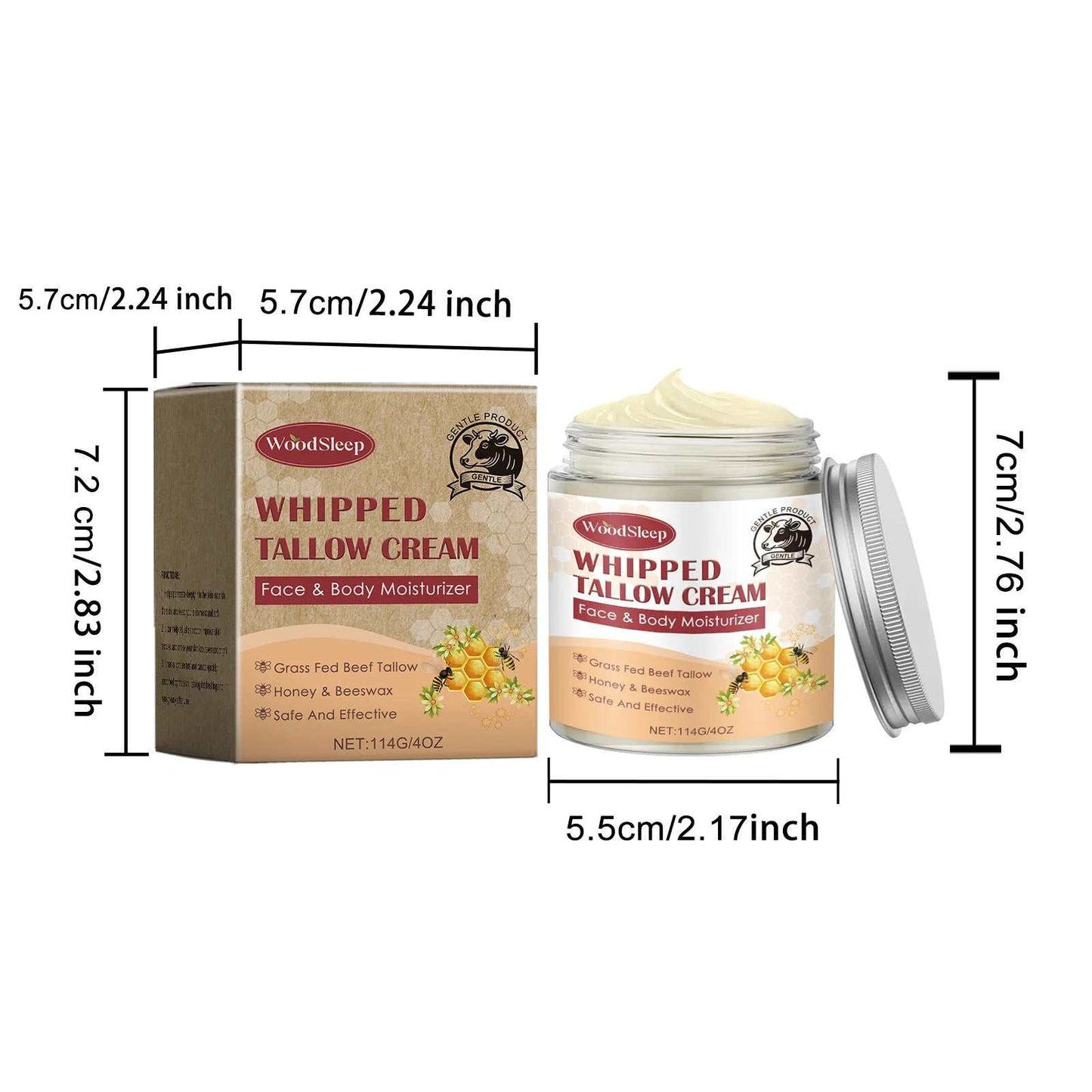 114G Beef Tallow Nourish Face Cream Moisturizing Refreshing Facial Skin Soothing Hydrate Improve Rough Dry Skin Cream