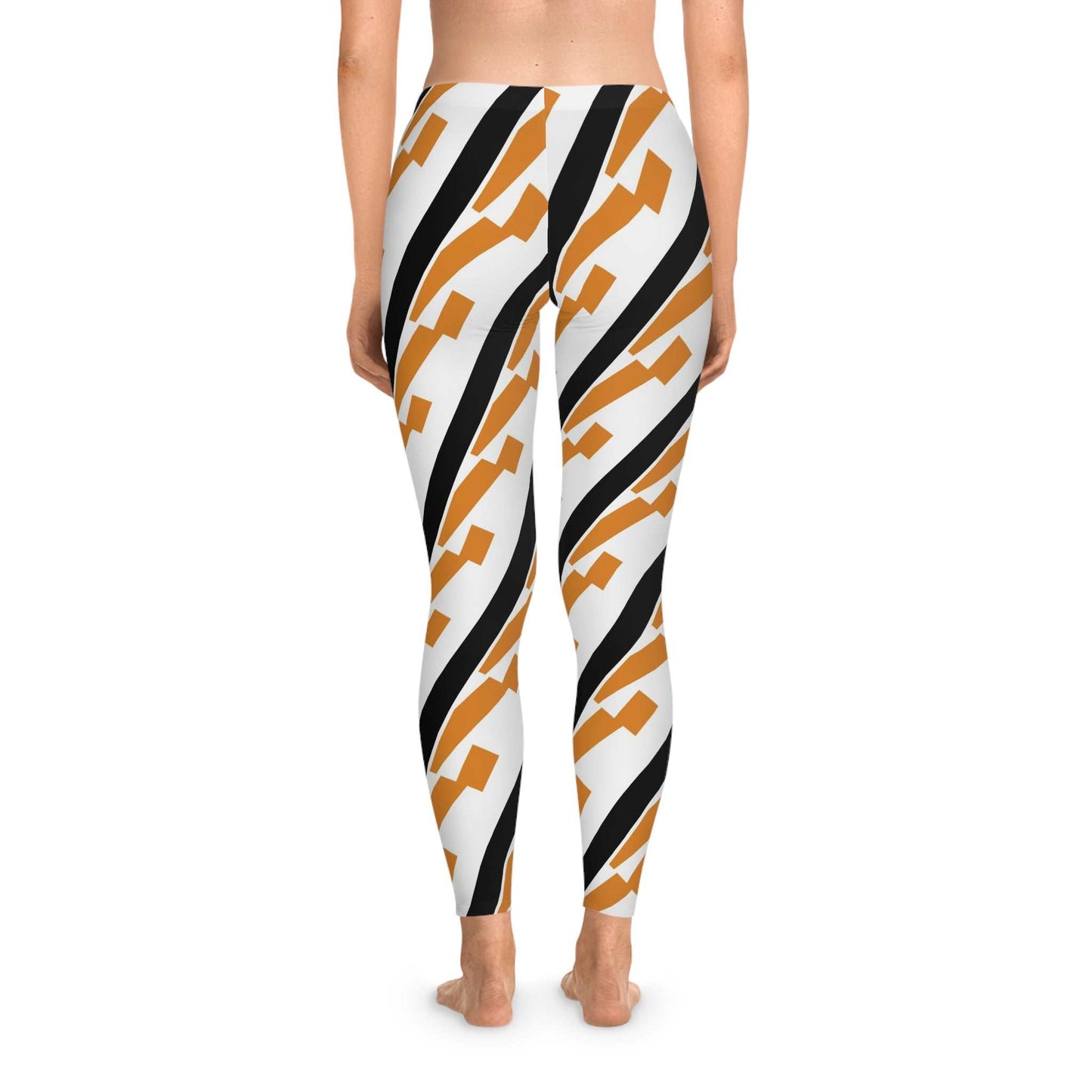Geometric Diagonal Stripe Leggings – Modern Stylish AOP Activewear....