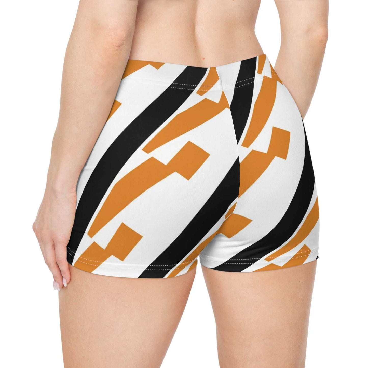 Geo Abstract Performance Shorts - Vibrant, Wicking Women's Activewear.