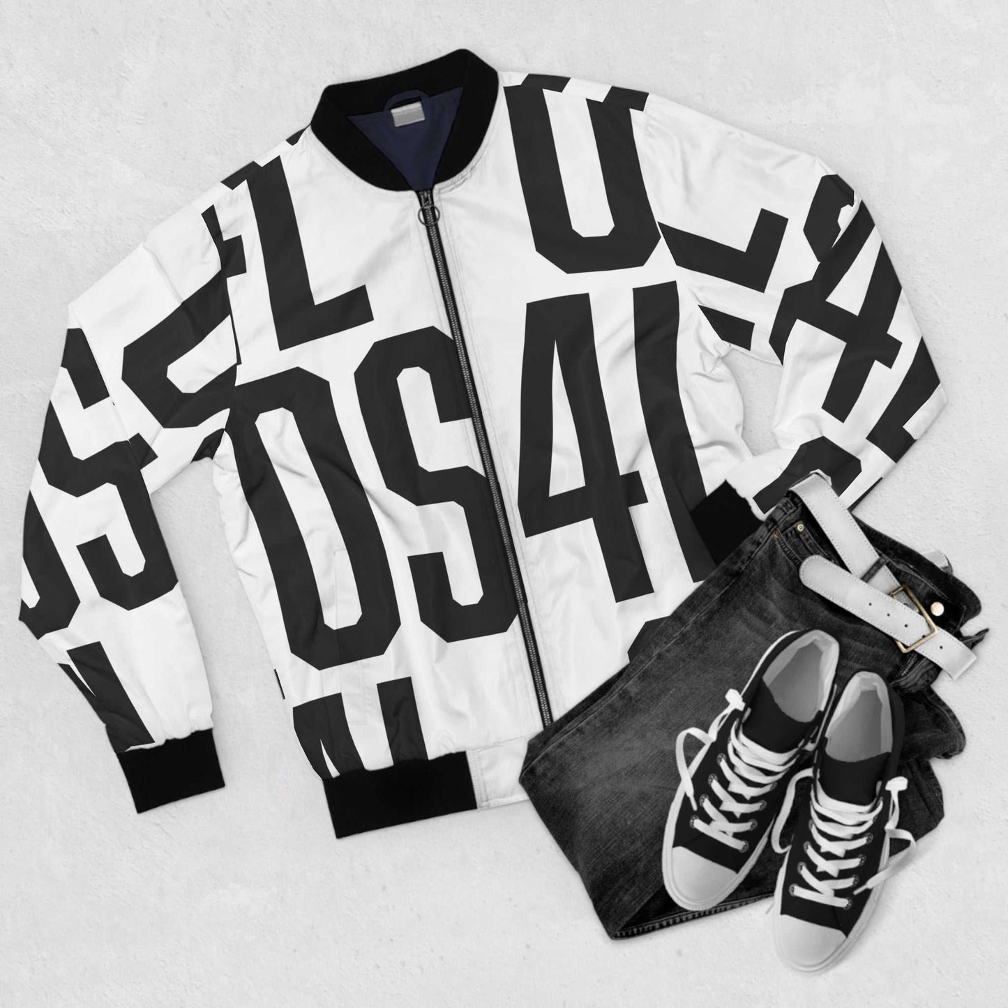 Men's Bomber Jacket _ OS4L B/W Bomber Jacket – Stylish Men’s Bomber...