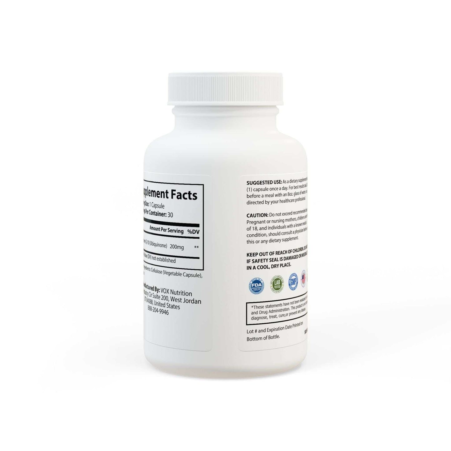 CoQ10 Supplement - Vegan, Non-GMO Antioxidant Support Capsules (30)...