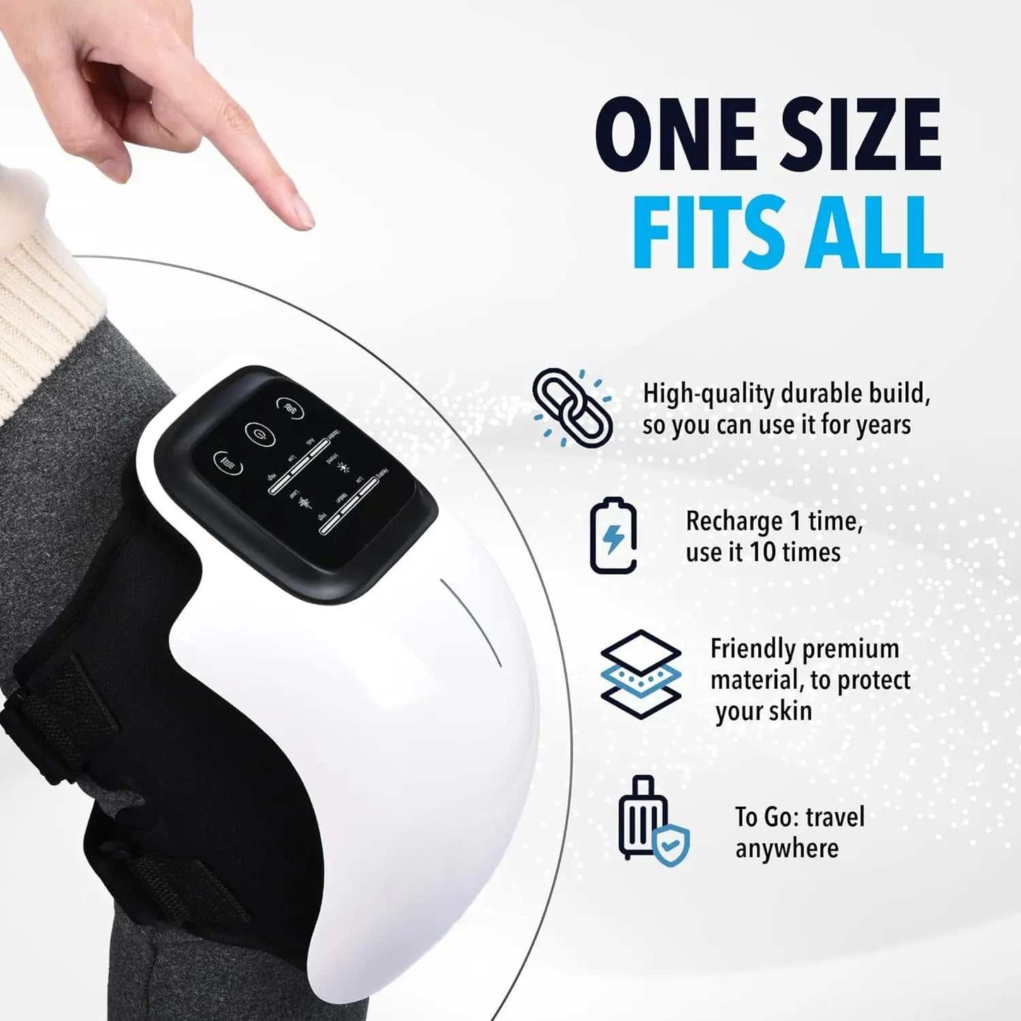 Knee Massager Smart Red Light and Massage Therapy for Swelling Stiff Joints Stretched Ligament and Muscles Injuries Gifts