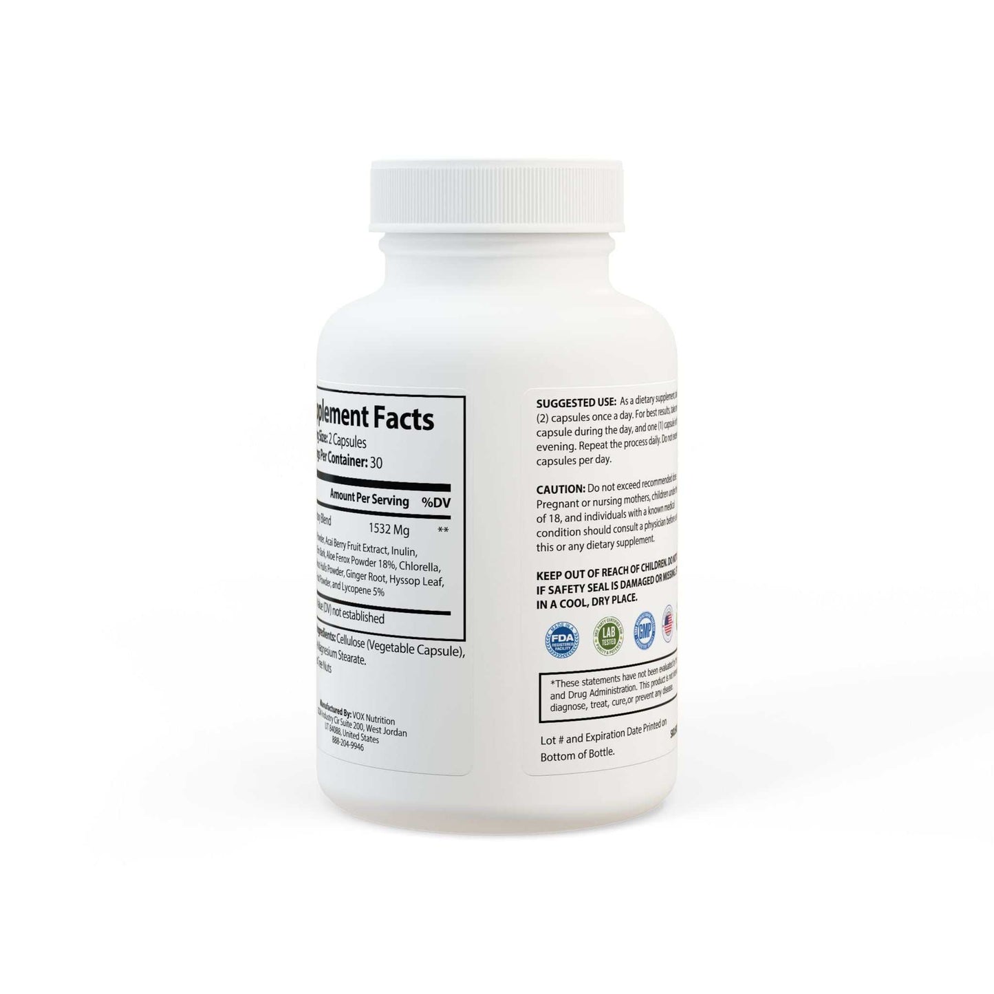 Acai Berry Complex Supplement for Digestive Support 60 Vegan Capsules
