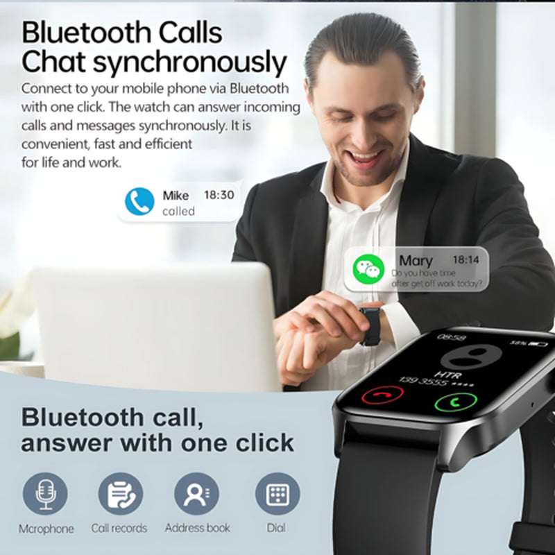 Smart Watch Women Men Fitness Tracker Heart Rate for Android Waterproof