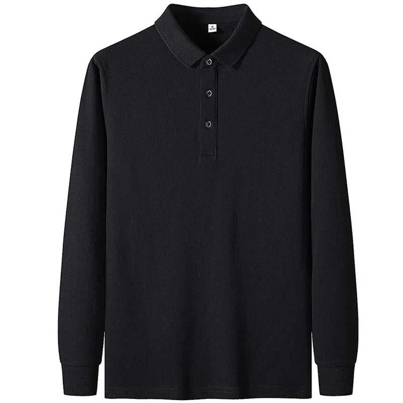 Polo Shirt Men Autumn New Men'S Long Sleeve Polo Shirt Solid Color High Quality Long Sleeve Mens Business Casual Polo Shirt 8891