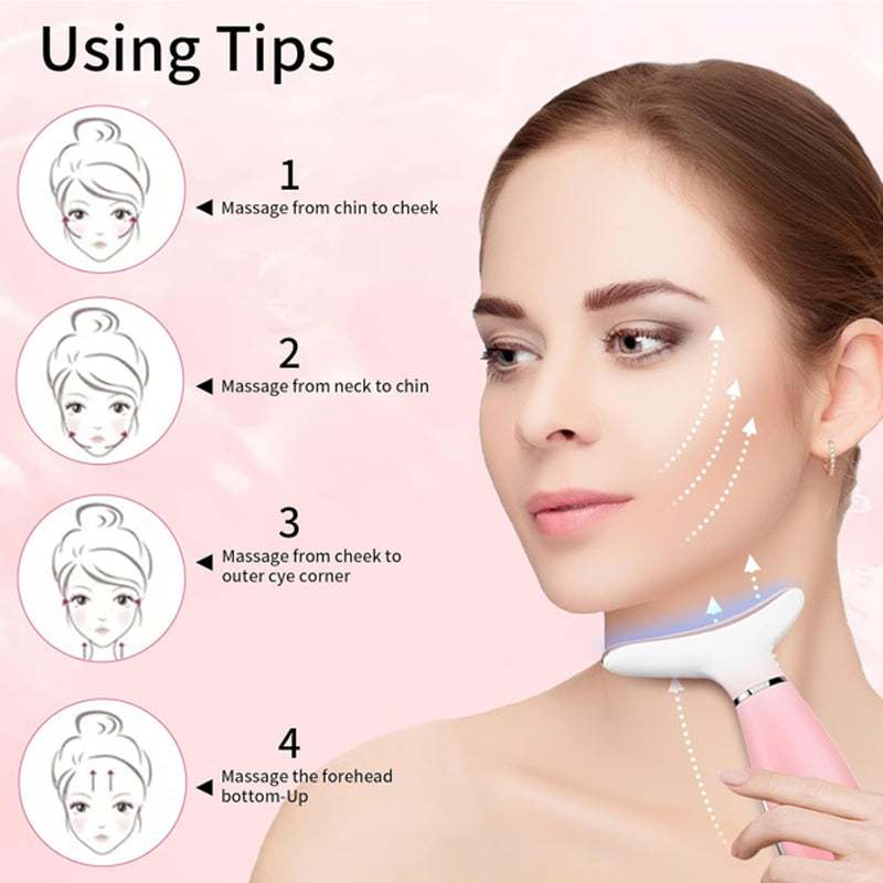 Facial and Neck Massager, Pink Neck Beauty Device