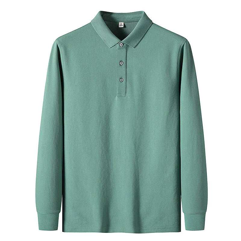 Polo Shirt Men Autumn New Men'S Long Sleeve Polo Shirt Solid Color High Quality Long Sleeve Mens Business Casual Polo Shirt 8891