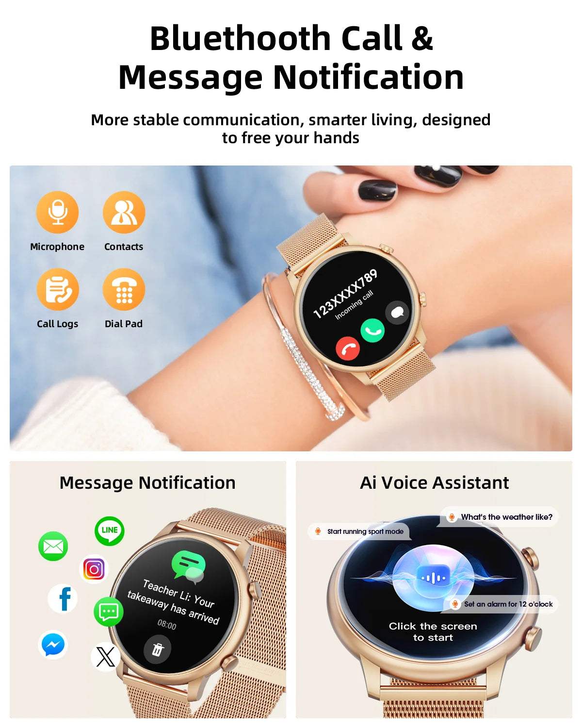 Men'S Smart Watch, Bluetooth Call, Women'S Sports Watch, 1.39 Hd Screen, Smart Watch with Heart Rate, Sleep, Blood Oxy