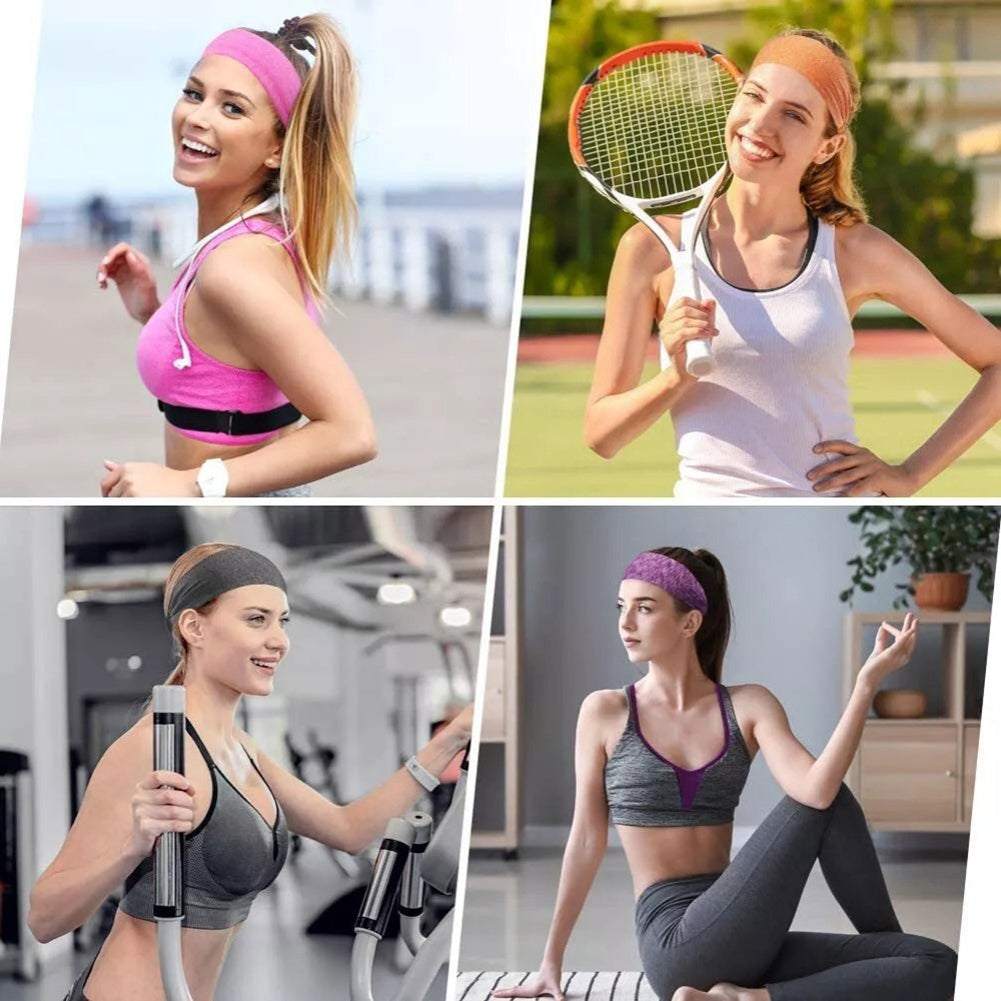 5-Pack- Unisex Sports Fitness Headband and Sweatband