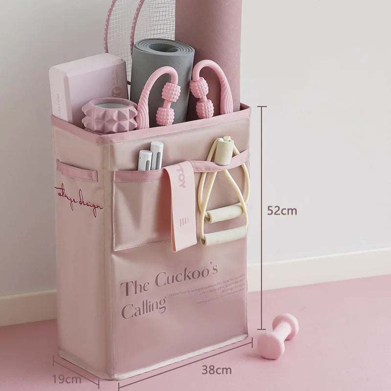 Home Yoga Mat Storage Bag Large Capacity Multi-Pocket Yoga Fitness Products Organizer Home Yoga Sports Equipment Storage Basket