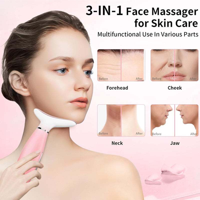 Facial and Neck Massager, Pink Neck Beauty Device
