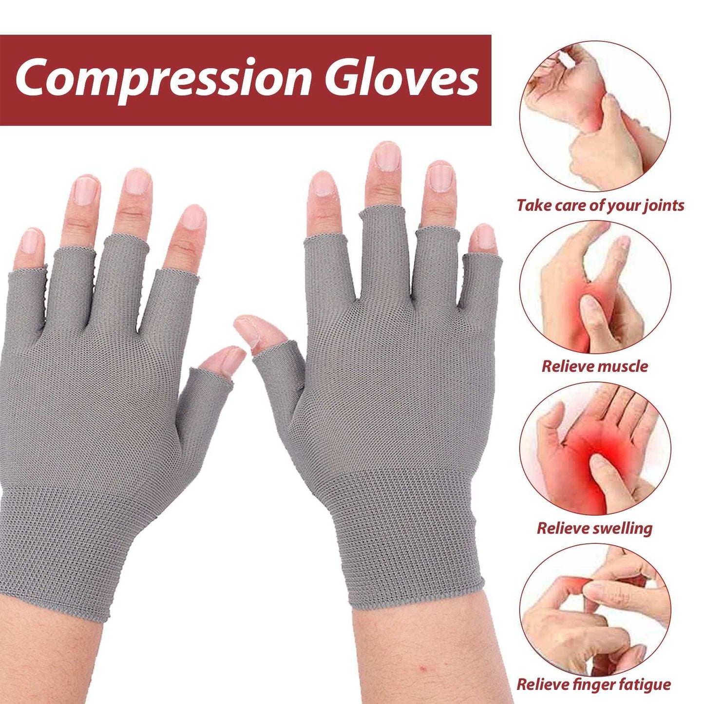 Houkea Joint Compression Gloves Wrist Gloves for Stiff Hands, Wrists, Thumbs, Sore Joints and Swollen Wrists