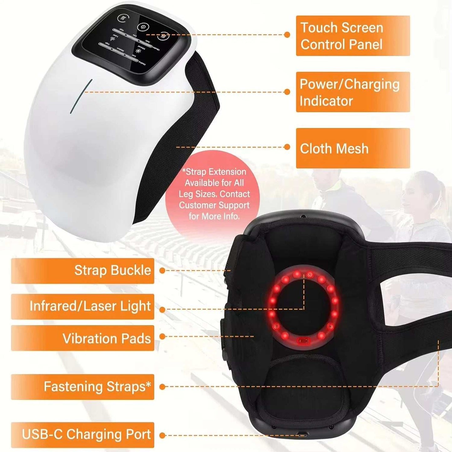 Smart Hot Compress Knee Massagers Relaxing Leg Joint Heating Vibration Massager Cordless Knee Pads Gift Mom and Dad
