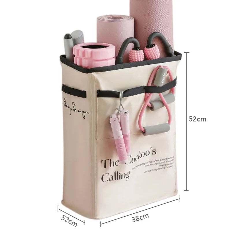 Home Yoga Mat Storage Bag Large Capacity Multi-Pocket Yoga Fitness Products Organizer Home Yoga Sports Equipment Storage Basket