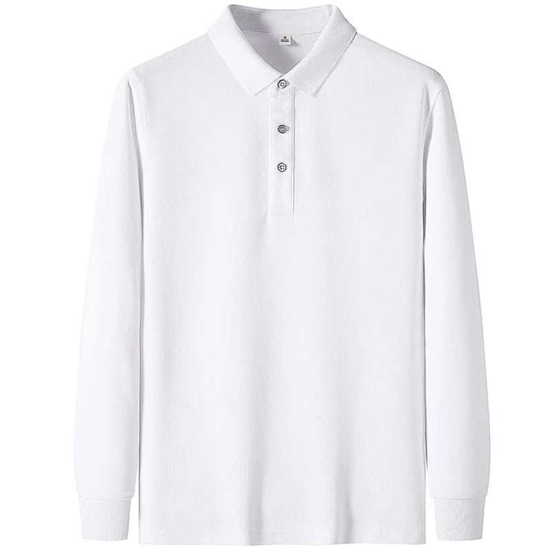 Polo Shirt Men Autumn New Men'S Long Sleeve Polo Shirt Solid Color High Quality Long Sleeve Mens Business Casual Polo Shirt 8891
