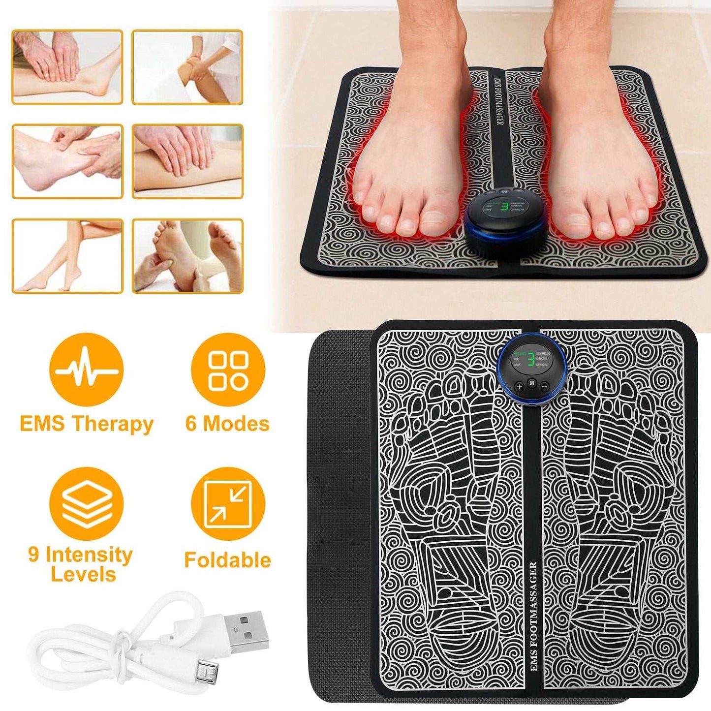 Foot Massage Pad Electric Stimulator Massager for Foot Pain Relief....
