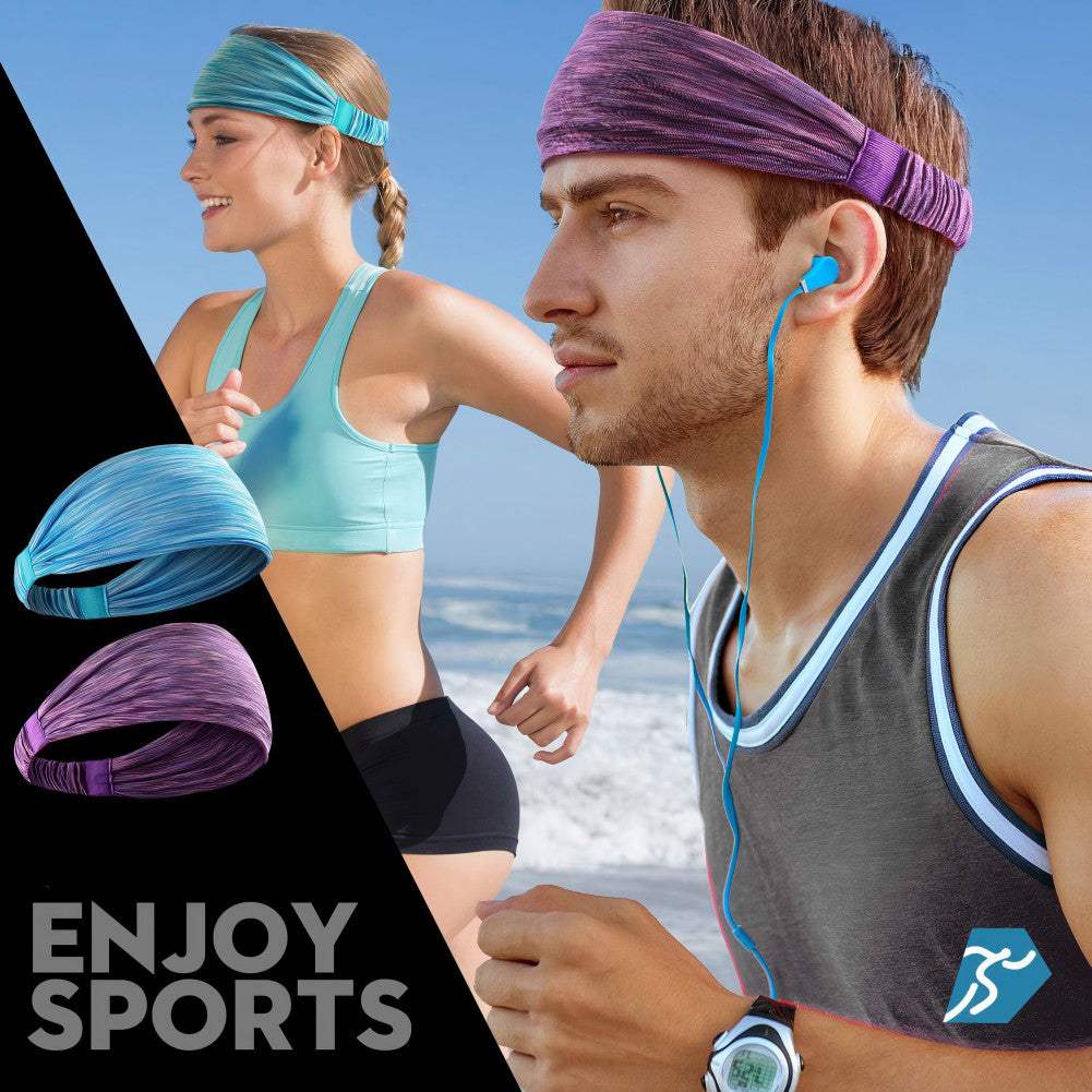 5-Pack- Unisex Sports Fitness Headband and Sweatband