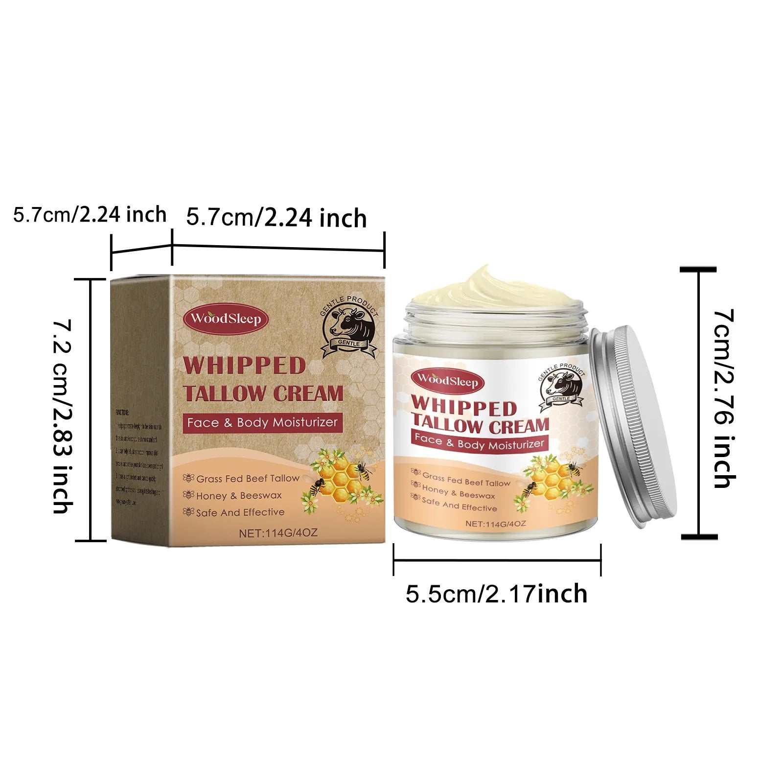 114G Beef Tallow Nourish Face Cream Moisturizing Refreshing Facial Skin Soothing Hydrate Improve Rough Dry Skin Cream