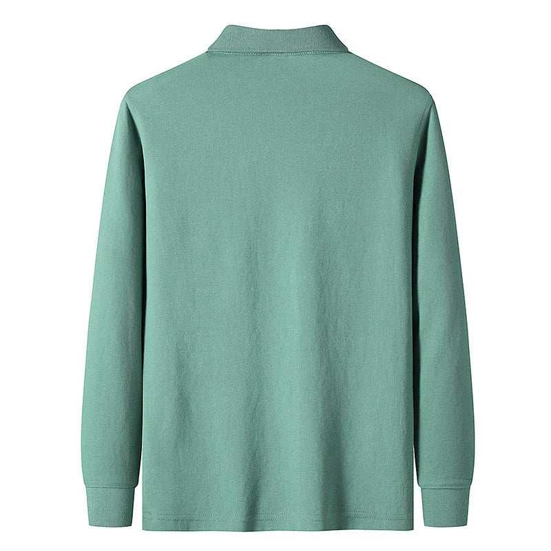 Polo Shirt Men Autumn New Men'S Long Sleeve Polo Shirt Solid Color High Quality Long Sleeve Mens Business Casual Polo Shirt 8891