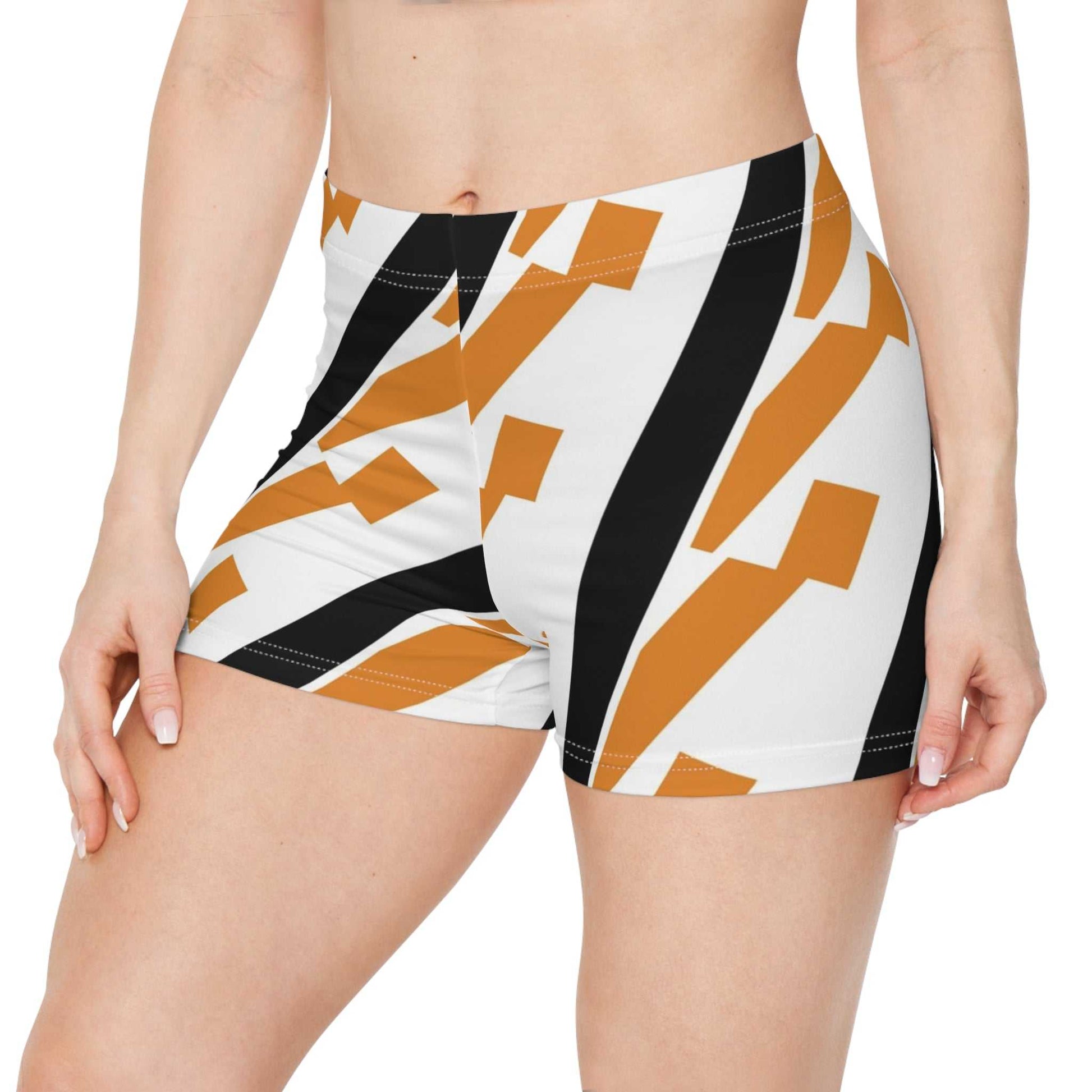 Geo Abstract Performance Shorts - Vibrant, Wicking Women's Activewear.