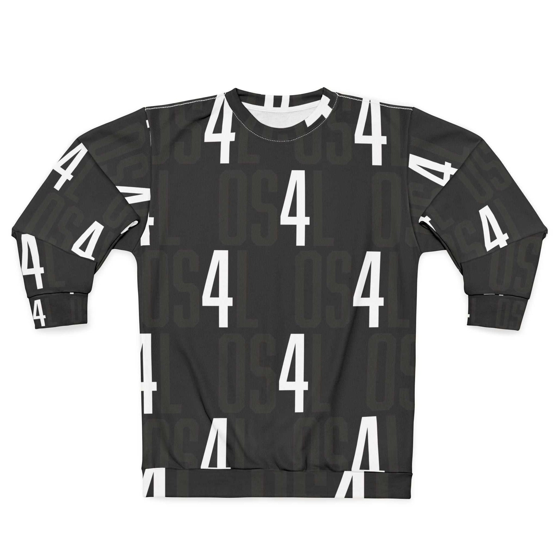 All 4's Pattern Sweatshirt — Bold Numeric Crewneck for Modern Style...