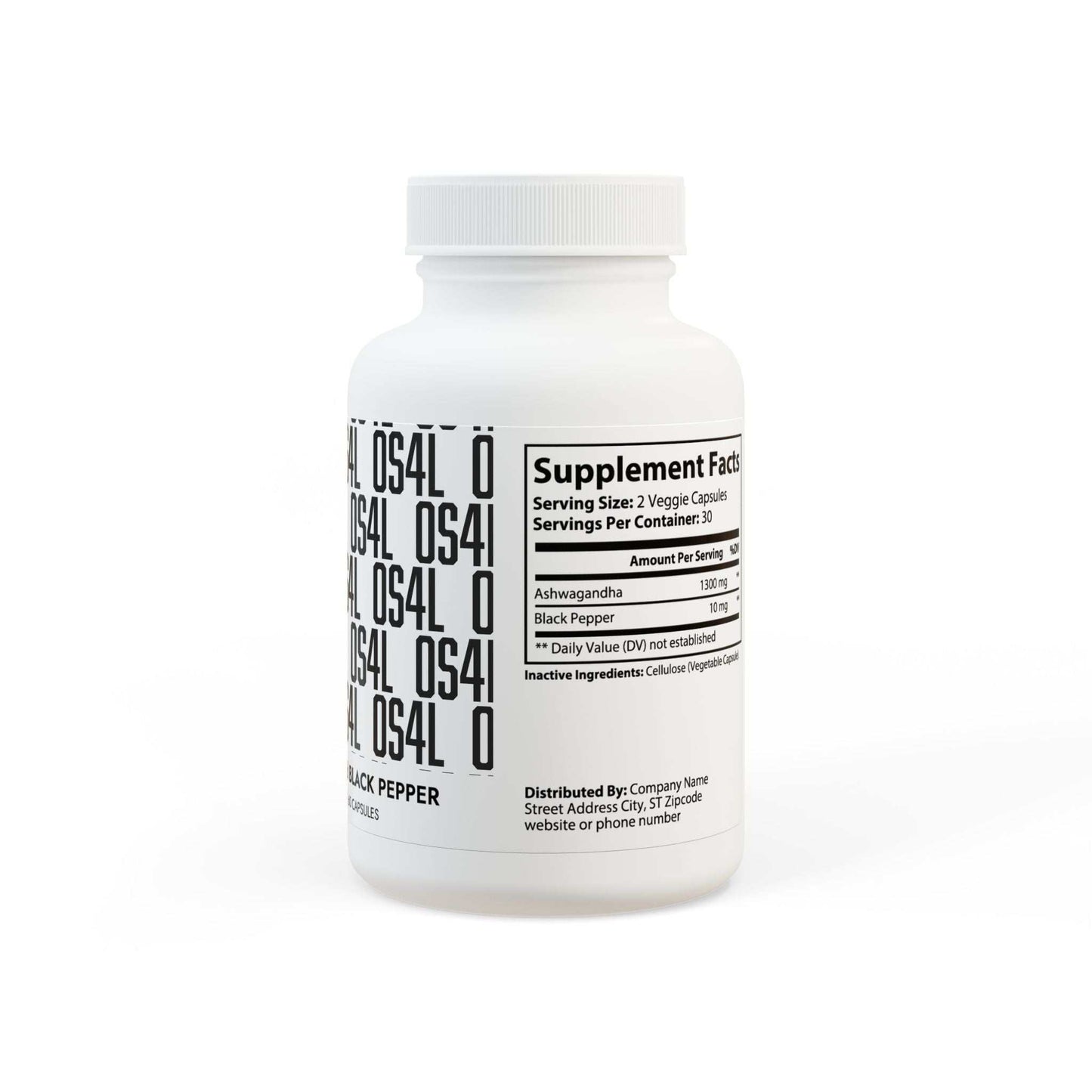 Ashwagandha and Black Pepper Supplement –60 Capsules | OS4L supplement