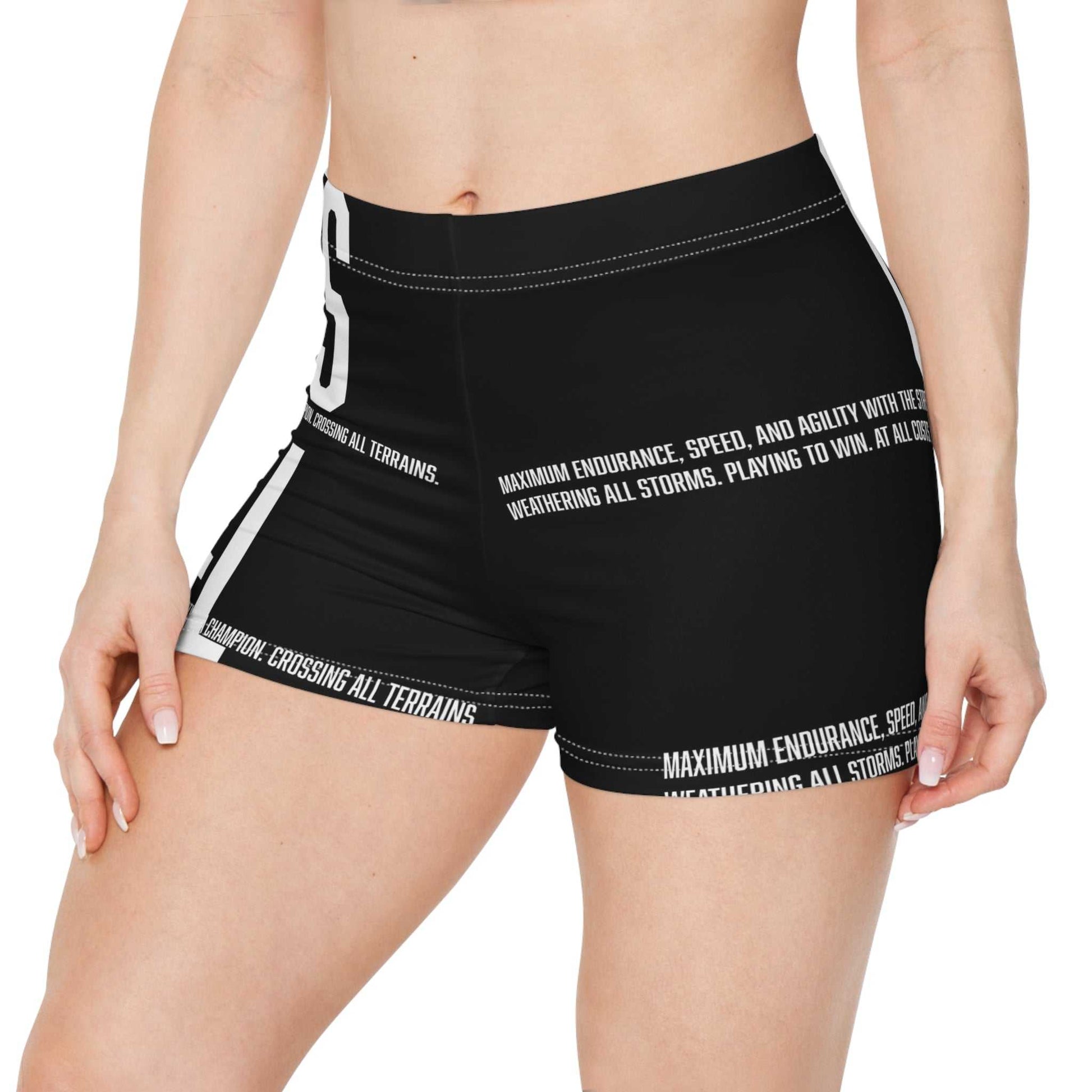 Athletic Number-Print Women's Shorts - Bold, Sporty & Moisture-Wicking