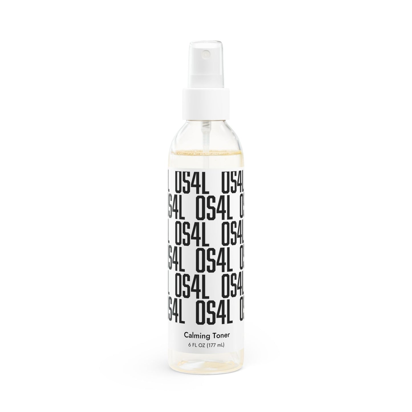 6oz clear PET bottle calming toner with white mist sprayer for sensitive acne-prone skin