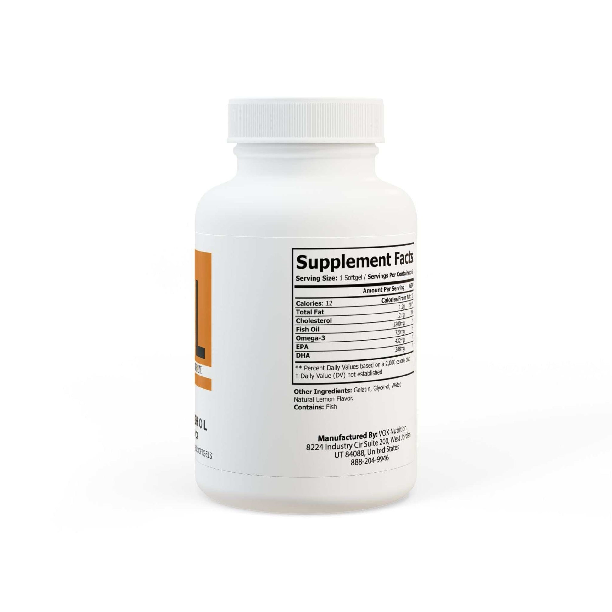 Omega 3 Fish Oil Supplement (60 Softgels) for Heart & Brain Support...