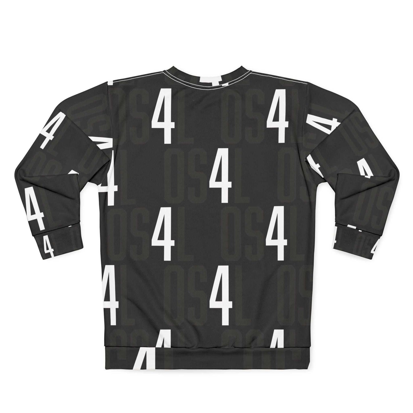 All 4's Pattern Sweatshirt — Bold Numeric Crewneck for Modern Style...