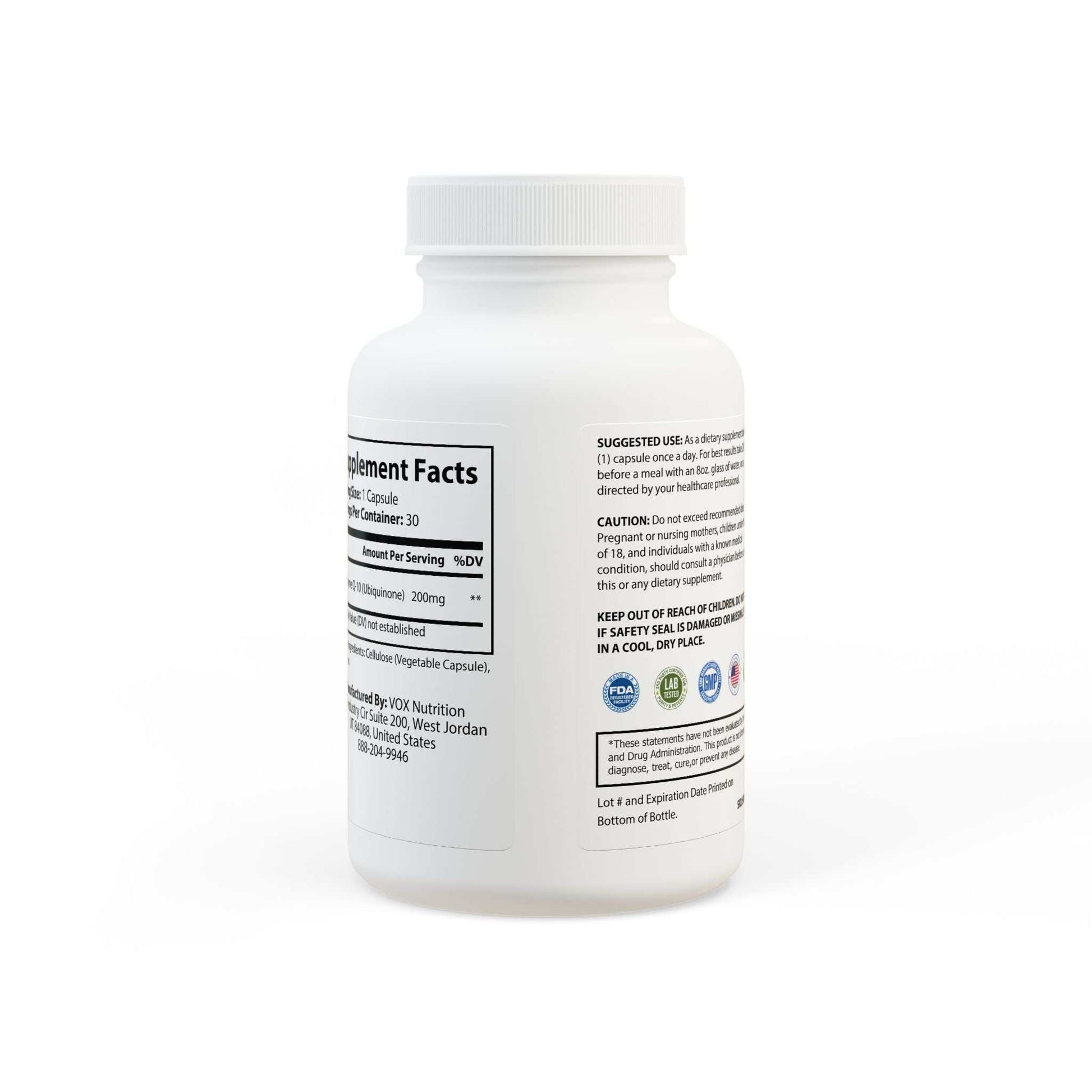 CoQ10 Supplement - Vegan, Non-GMO Antioxidant Support Capsules (30)...