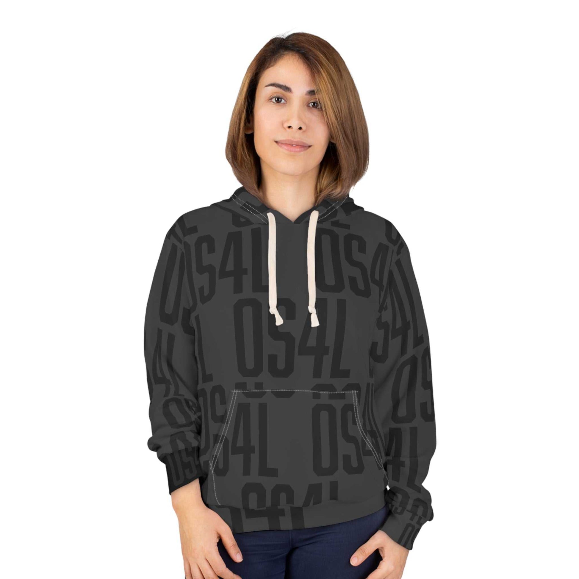 OS4L Tonal Asphalt Hoodie - Bold Geometric Design & Comfortable Fit..