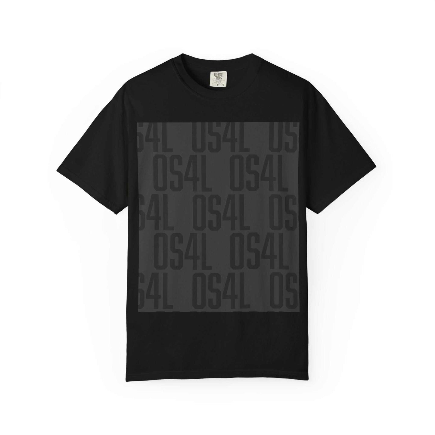 All 4's Signature black slate t-shirt made from 100% US cotton, featuring a crew neck and durable double-needle stitching