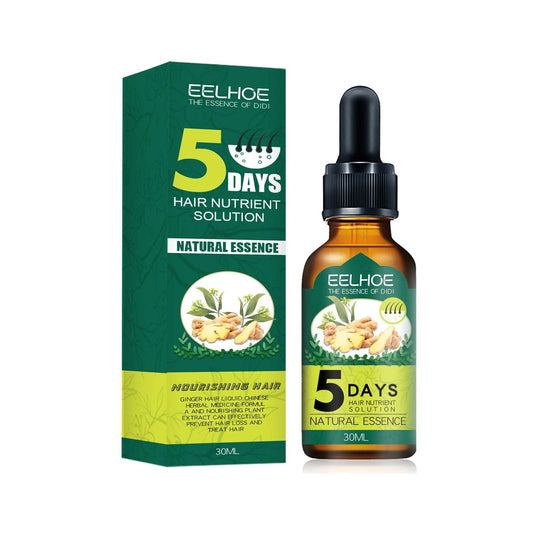 Eelhoe Ginger Hair Essential Oil 30ml bottle and packaging for hair nutrient solution with natural ginger essence.