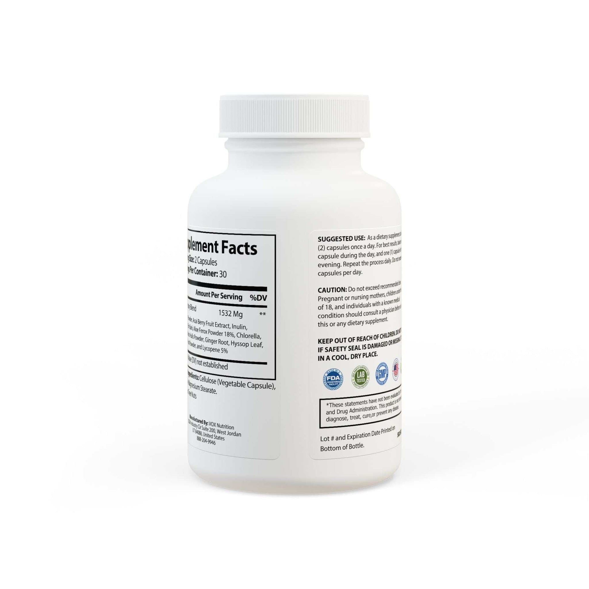 Acai Berry Complex Supplement for Digestive Support  60 Vegan Capsules