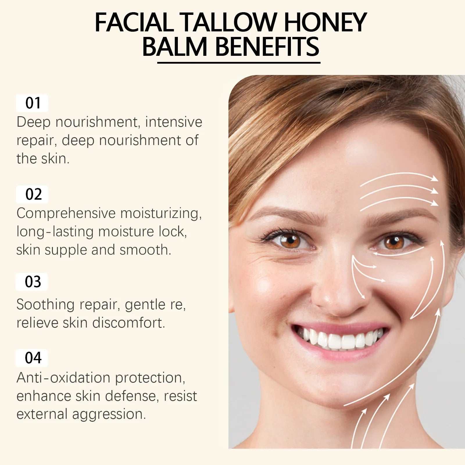 120G Beef Tallow Lasting Moisturizing Face Cream Firming Body Lotion Repair Dry Skin Hydrating Nourish Brighten Face Balm