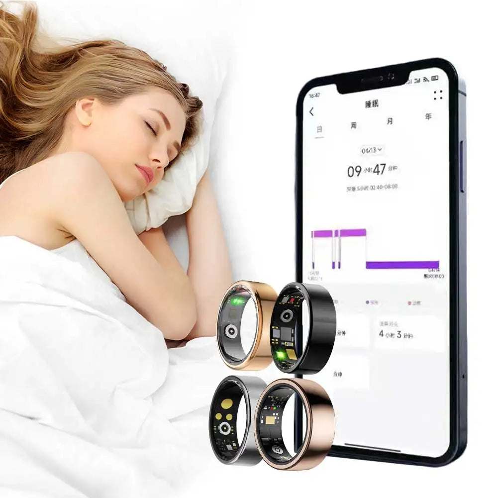 Smart Ring Health Tracker up to 7-Day Battery Sleep Heart Rate Blood Oxygen Tracker Health Monitor for Women Men for Ios Android