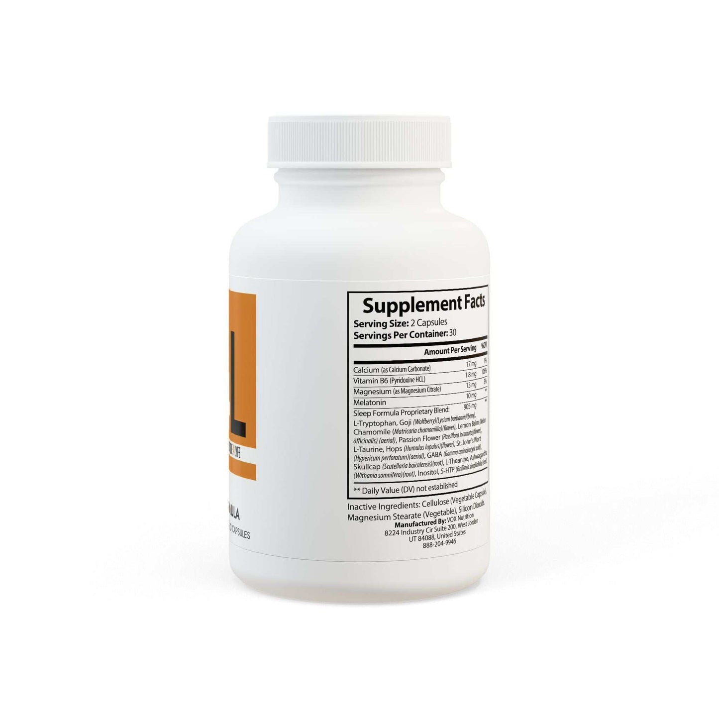 Sleep Supplement - Natural, Organic, Non-GMO, Vegan Friendly Capsules.