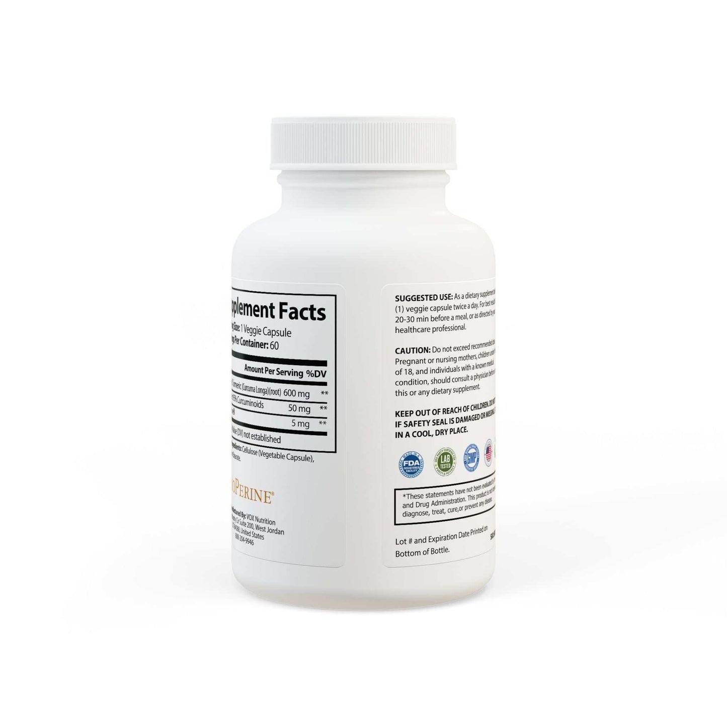 Turmeric with BioPerine® Supplement for Optimal Recovery & Antioxidant