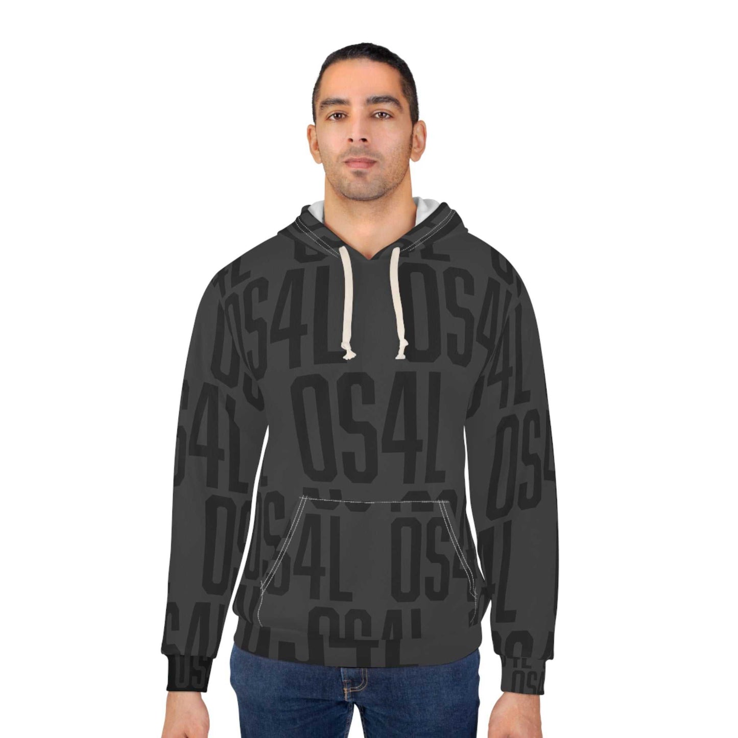 OS4L Tonal Asphalt Hoodie - Bold Geometric Design & Comfortable Fit..
