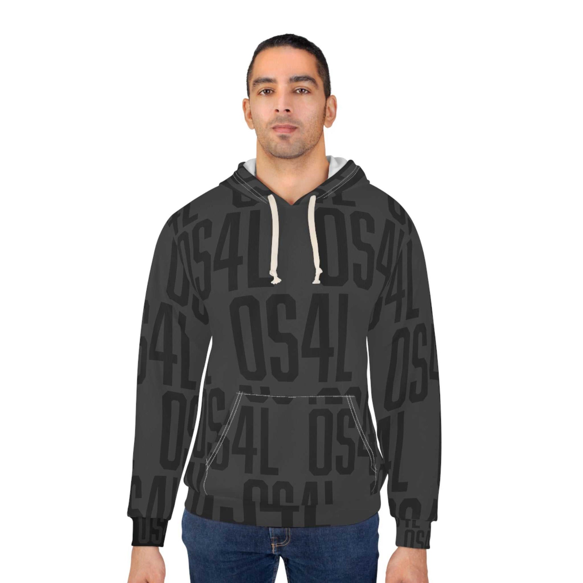 OS4L Tonal Asphalt Hoodie - Bold Geometric Design & Comfortable Fit..