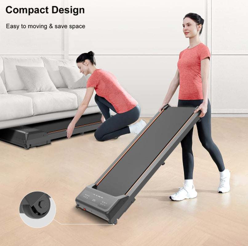 Walking Pad under Desk Treadmill, LED Display and Remote Control Portable Treadmill for Home and Office, 2.5HP 265LBS