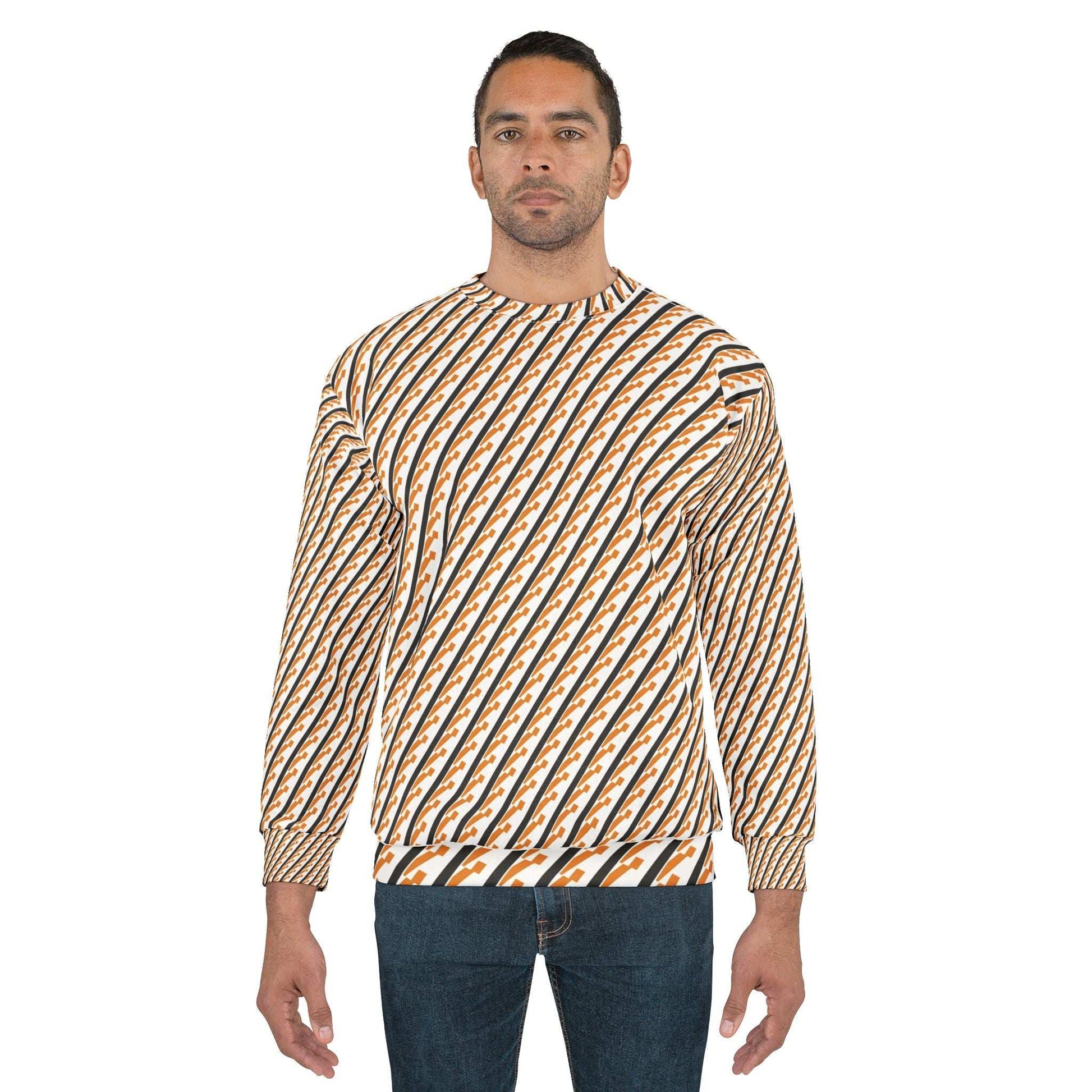 Geo Abstract Crewneck - Bold Artistic Pattern in Classic Fit Abstract.