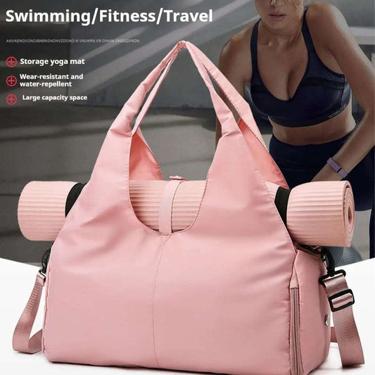 Yoga Mat Gym Bag for Women Sports Handbags Travel Fitness Tote Bag Yoga Swimming Shoulder Bag Large Capacity with Shoulder Strap