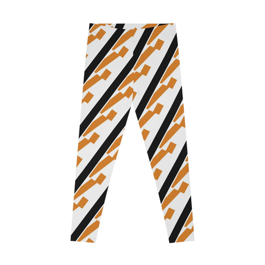 Geometric Diagonal Stripe Leggings – Modern Stylish AOP Activewear....