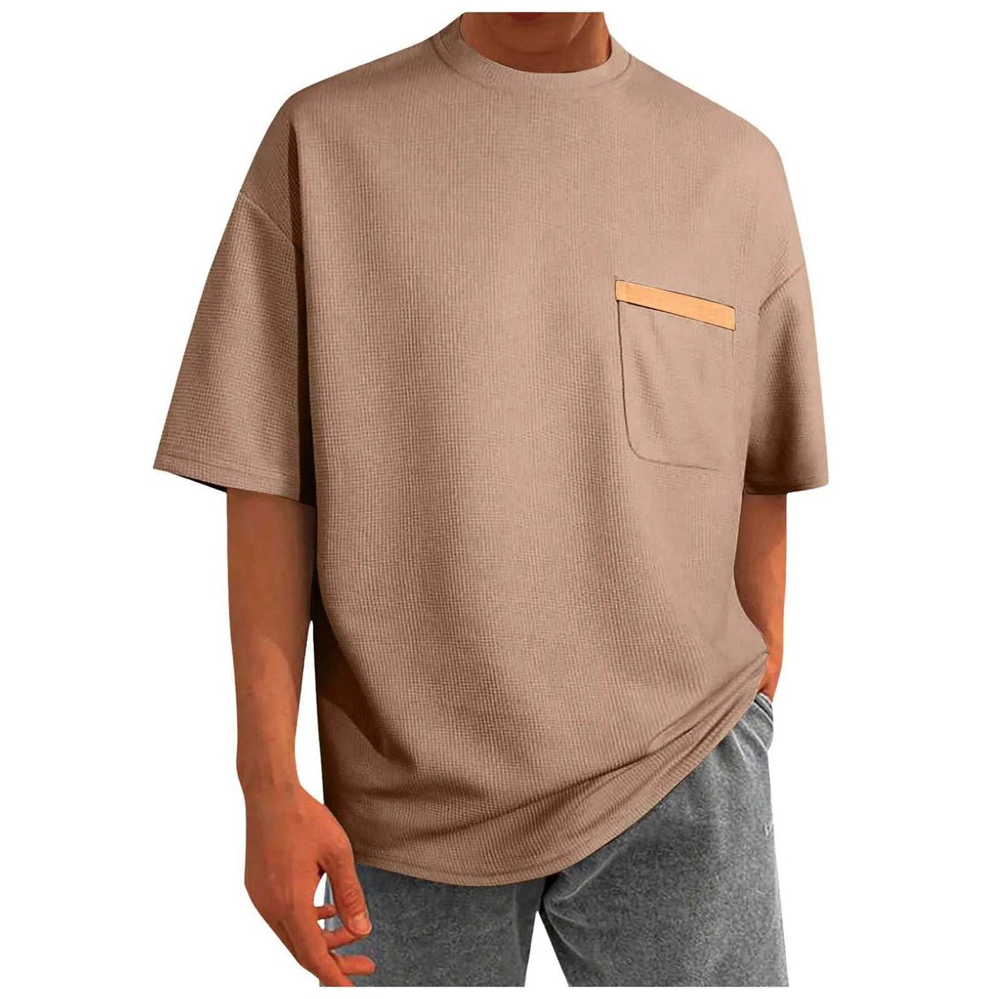 Men Baggy Pocket Plus Size Short Sleeved TShirt Comfortable Casual Fit