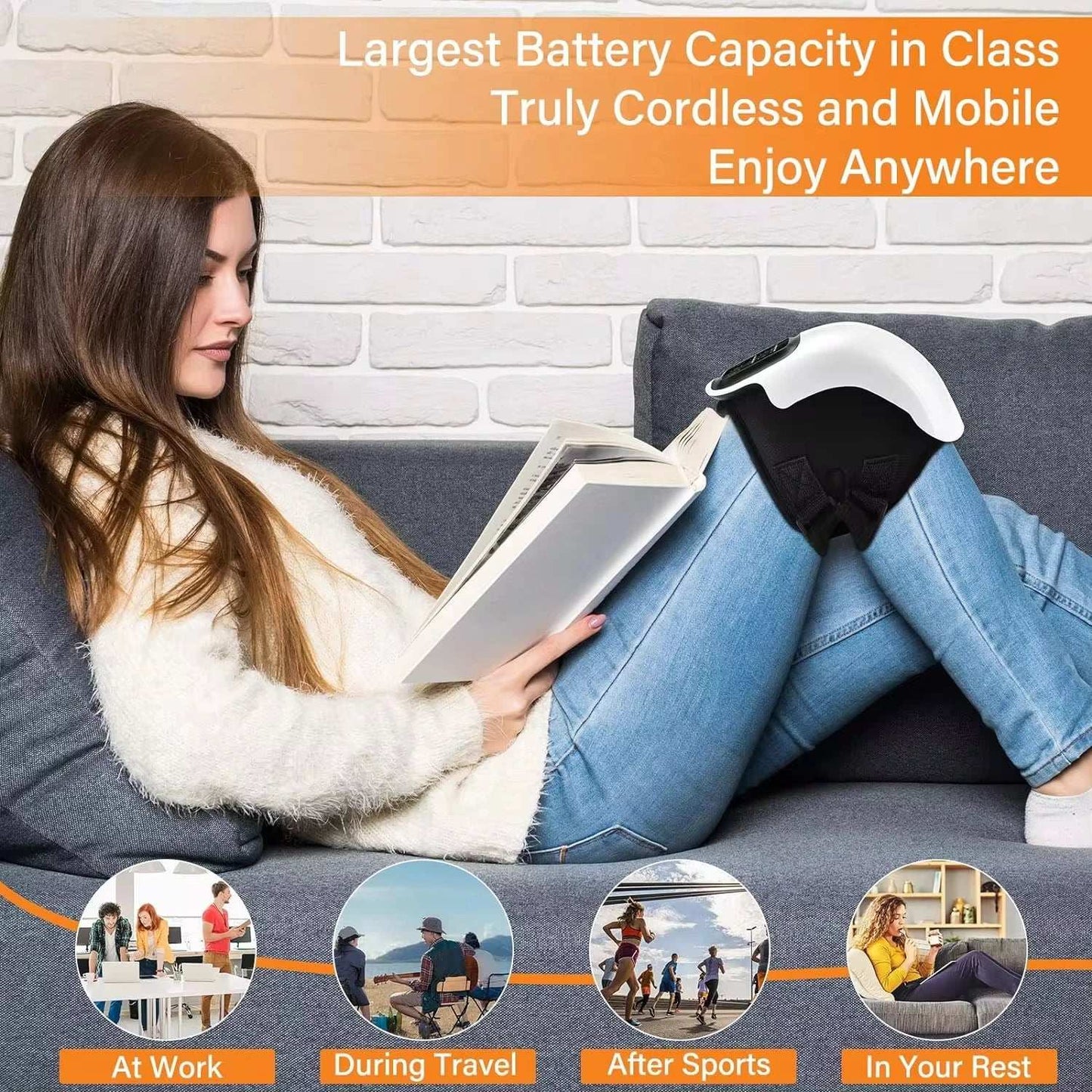 Smart Hot Compress Knee Massagers Relaxing Leg Joint Heating Vibration Massager Cordless Knee Pads Gift Mom and Dad