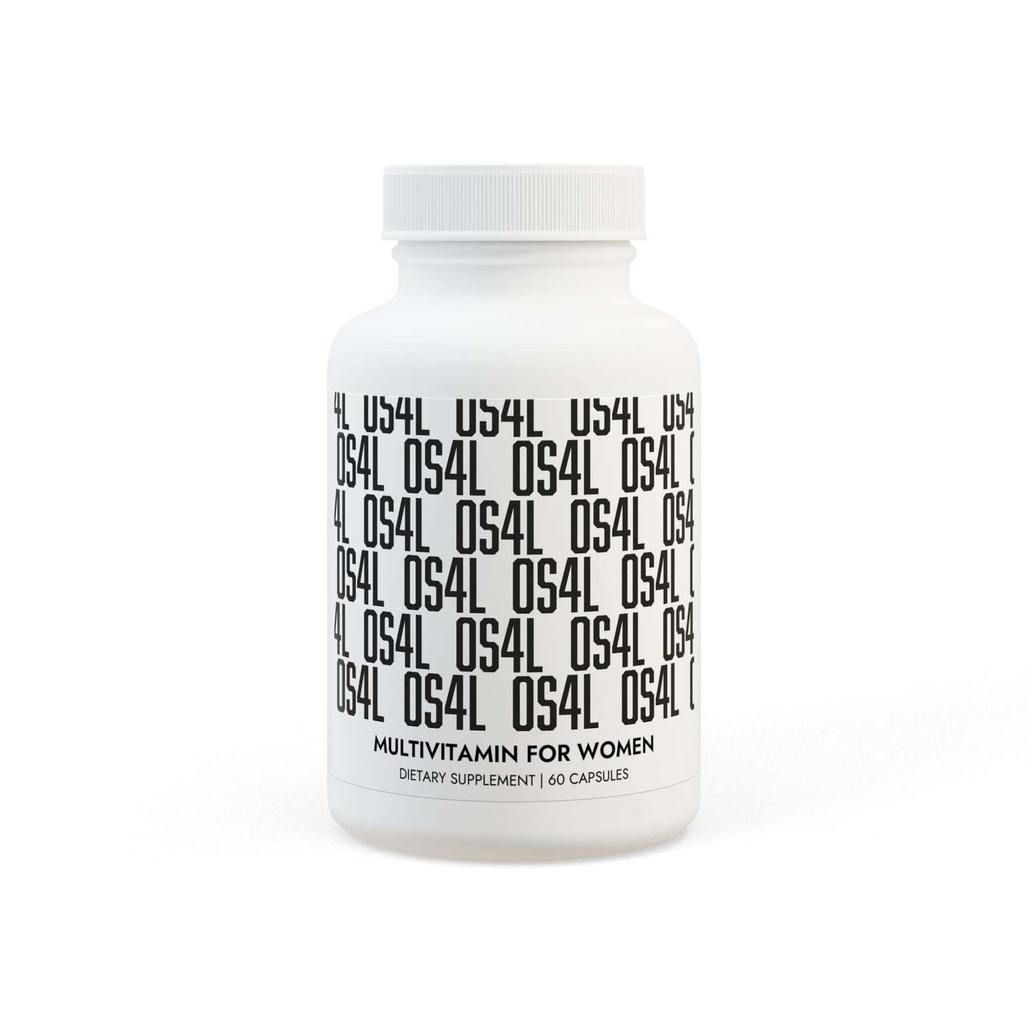 Bottle of Multivitamin for Women supplement capsules with natural ingredient label