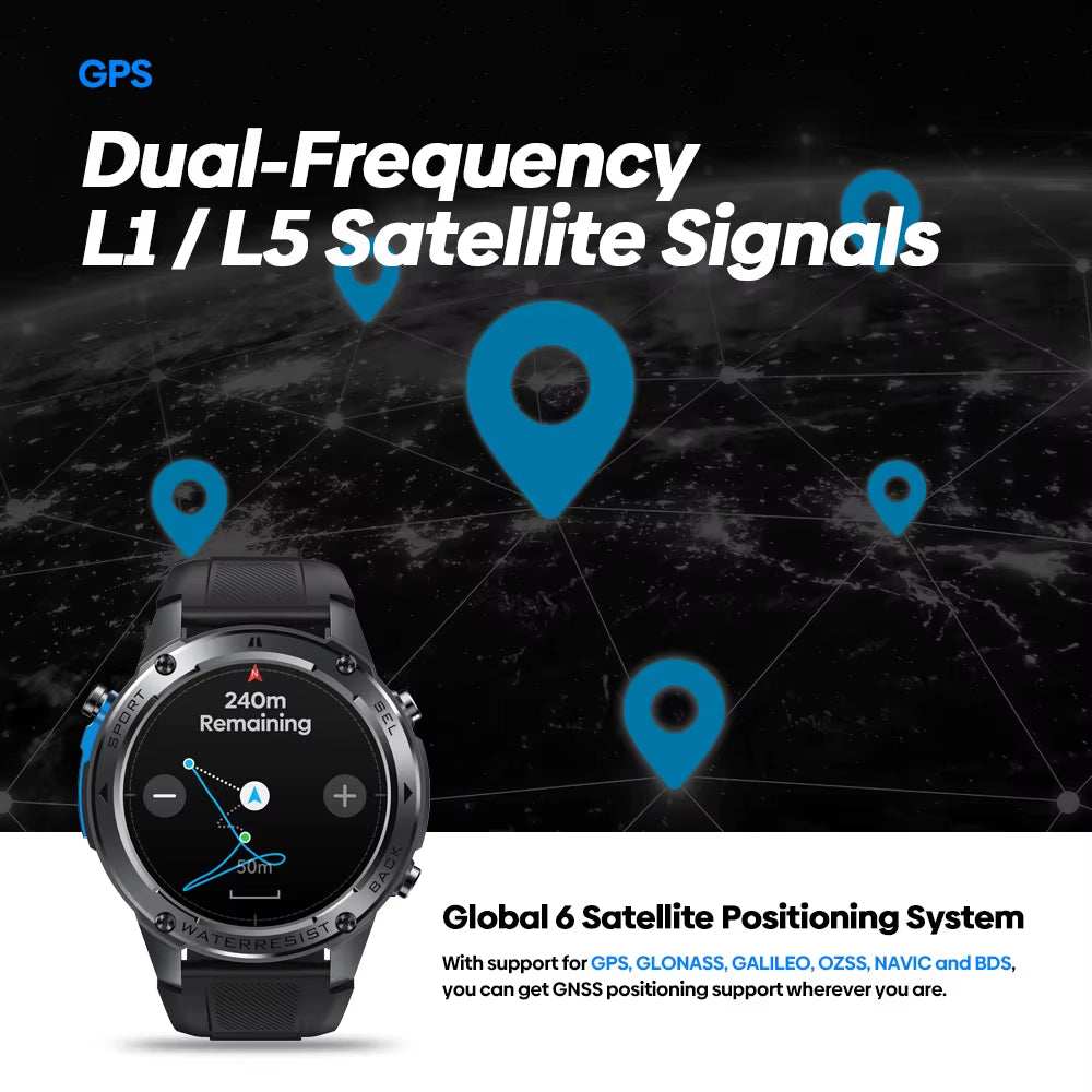 New  Stratos 2 Ultra GPS Smart Watch Built-In Compass Barometric Altimeter Dual-Band GNSS Voice Calling Smartwatch 10 ATM