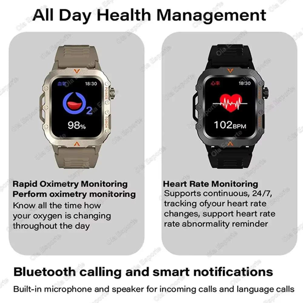 Smart Watch GPS Blue Tooth Call Waterproof Outoor Fitness Smartwatch Weather Heart Rate Health Voice Assistant for Android IOS